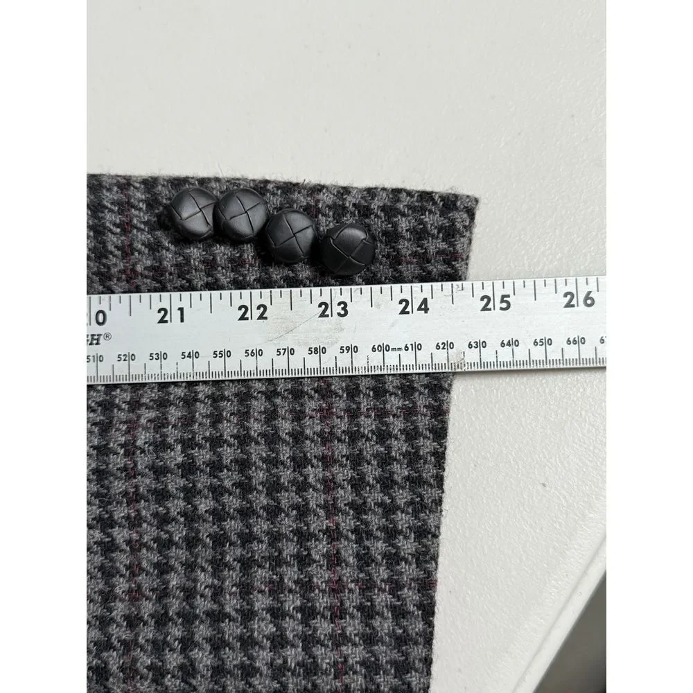Vtg Houndstooth Blazer‎ Jacket Mens 44R Gray Lambswool Blend Eclectic Grandpa - Picture 11 of 14